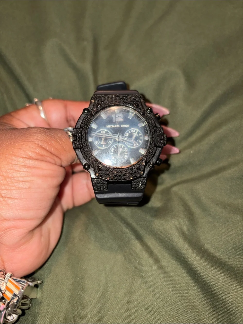 Michael Kors Black Men's Chronograph Silicone Strap Watch
